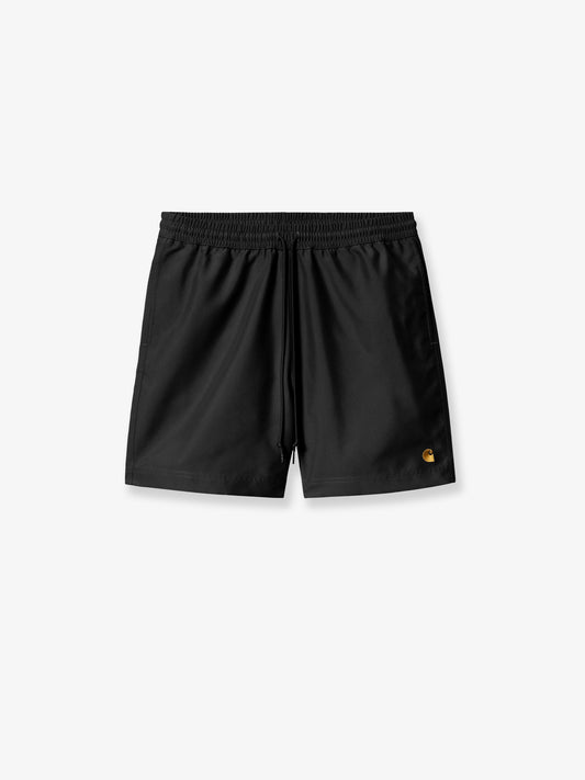 Nylon swim trunks with contrasting embroidered logo