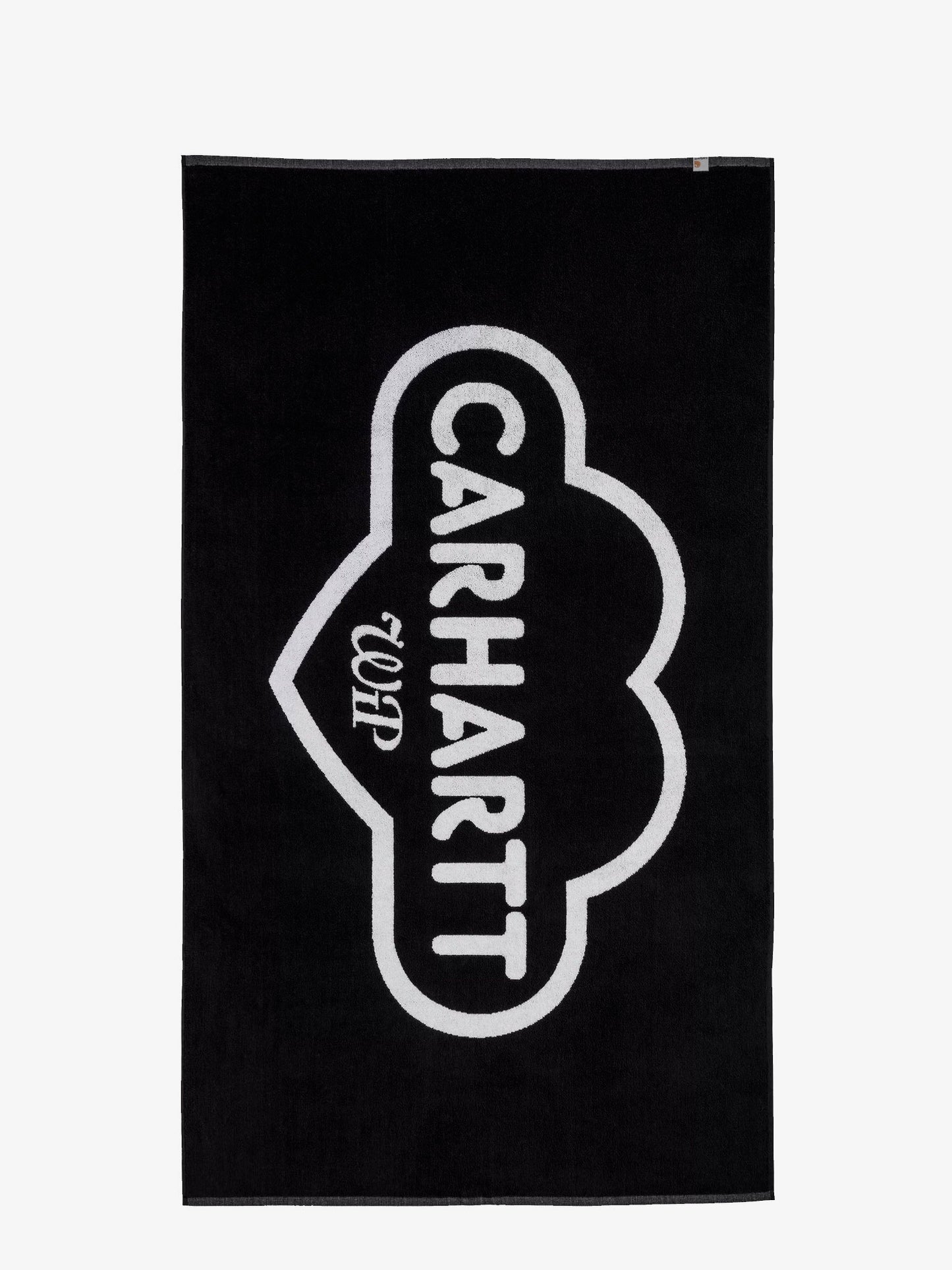 Cotton beach towel with front logo print