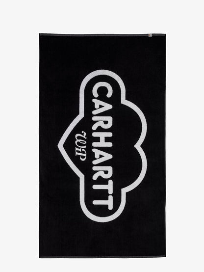 Cotton beach towel with front logo print thumbnail