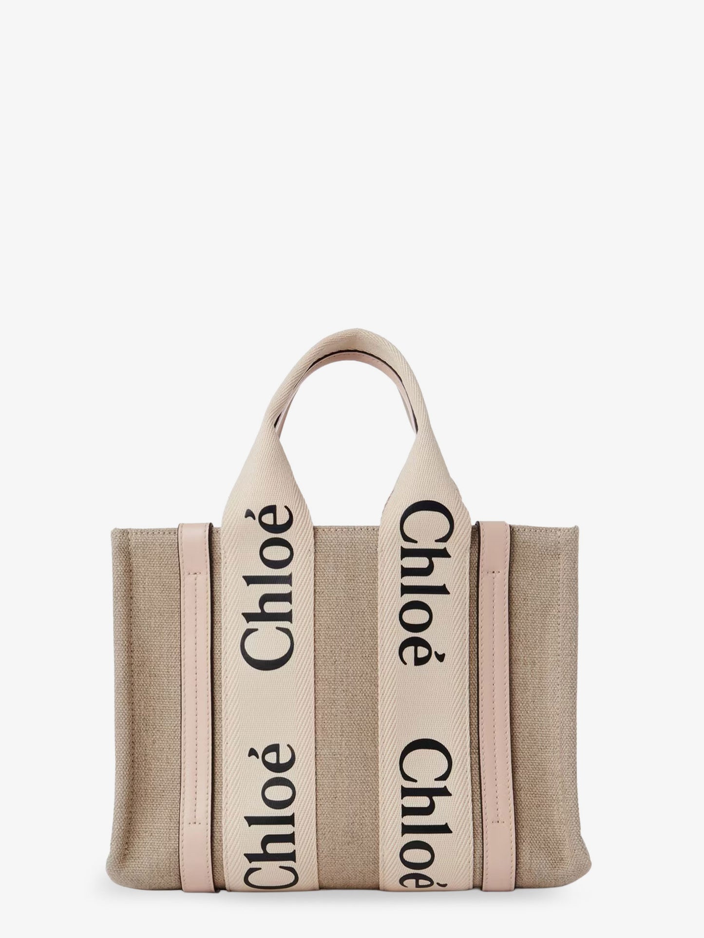 Woody linen and leather Tote Bag