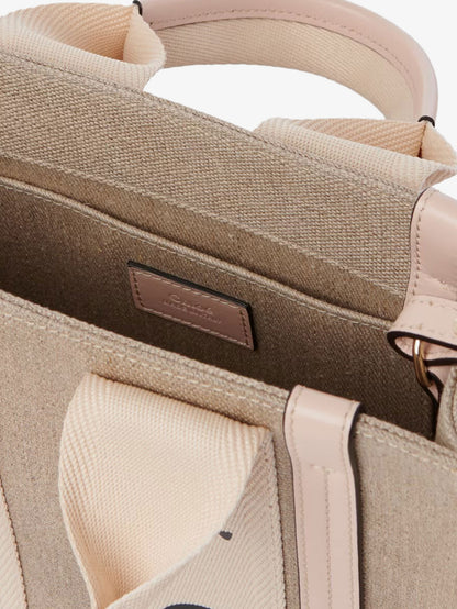 Woody linen and leather Tote Bag thumbnail