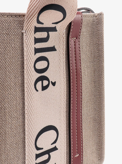 Woody linen and leather Tote Bag thumbnail