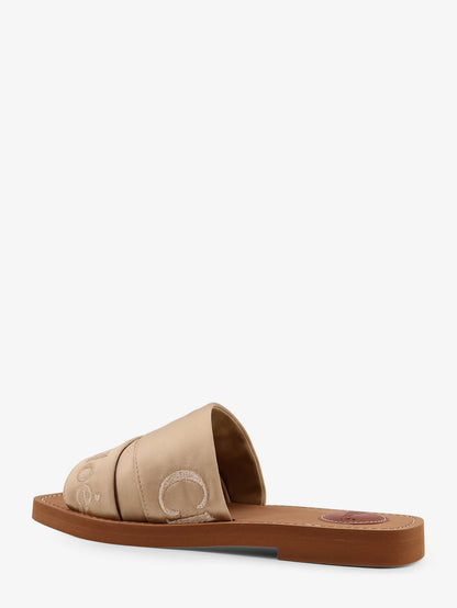 Woody satin sandals with embroidered logo thumbnail