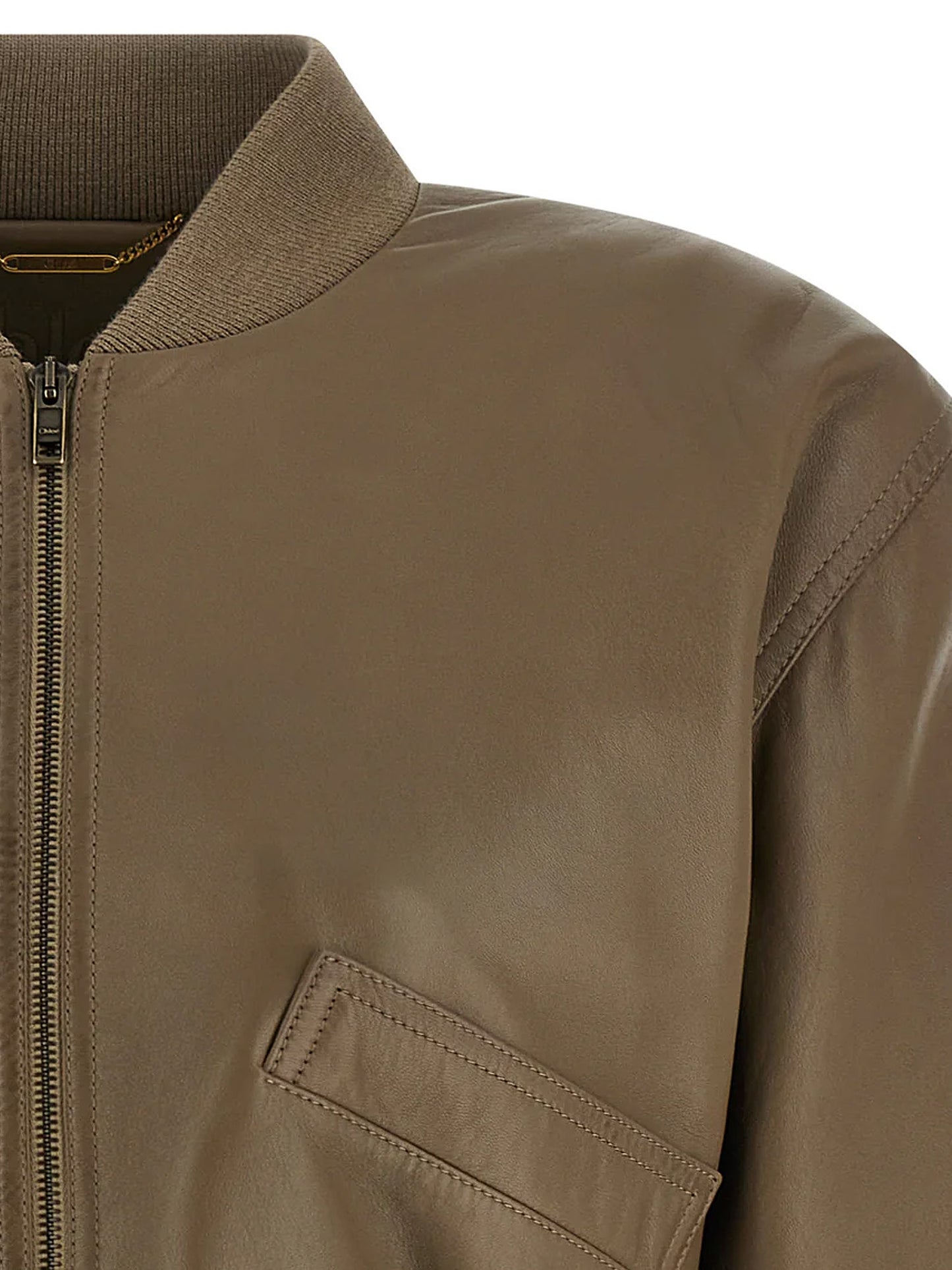 Crop Fit leather jacket