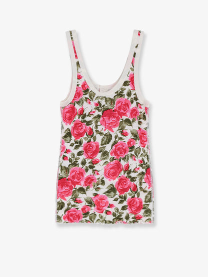 Cotton Henley tank top with all-over floral pattern thumbnail