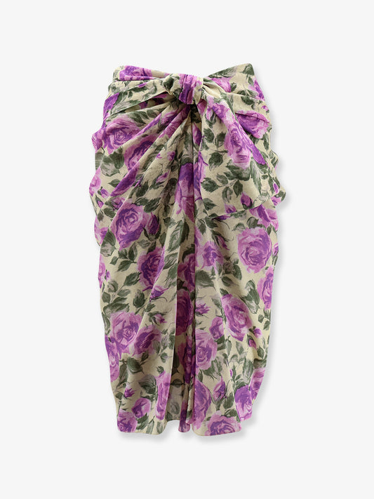 Silk skirt with multicolor print
