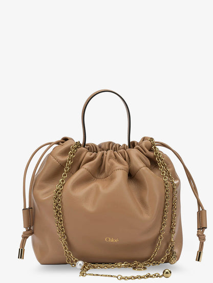Borsa a tracolla Chloé Icons in pelle con logo frontale thumbnail