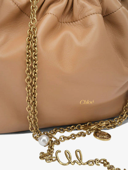 Borsa a tracolla Chloé Icons in pelle con logo frontale thumbnail