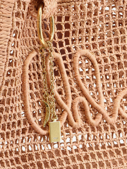 East-West Summer Banana Raffia Shoulder Bag thumbnail