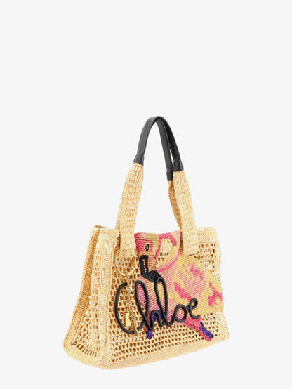Borsa a spalla East-West Summer Banana in rafia thumbnail