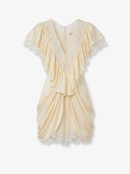 Silk jumpsuit with lace details thumbnail