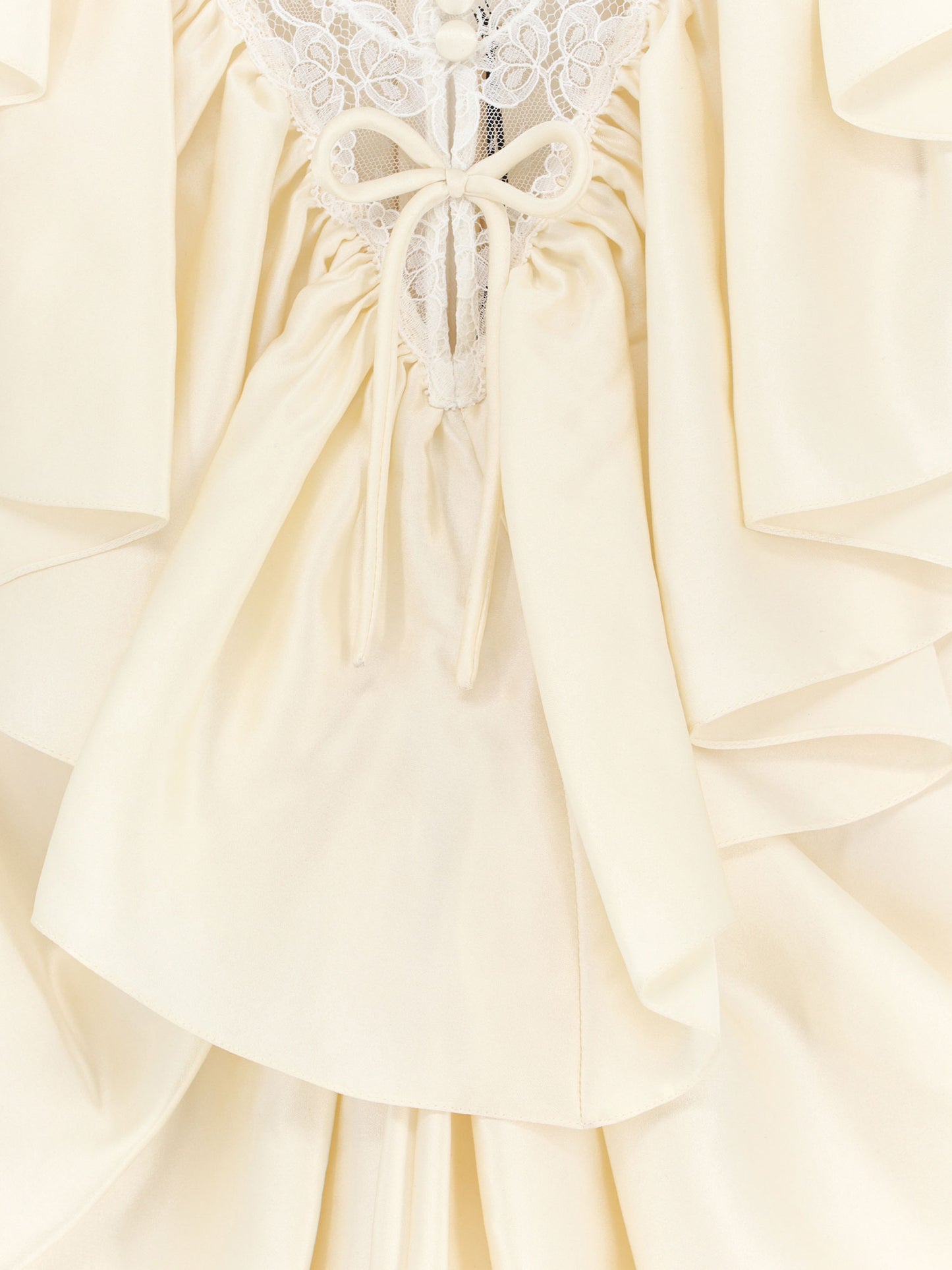 Silk jumpsuit with lace details