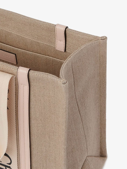 Woody linen shoulder bag with leather inserts thumbnail