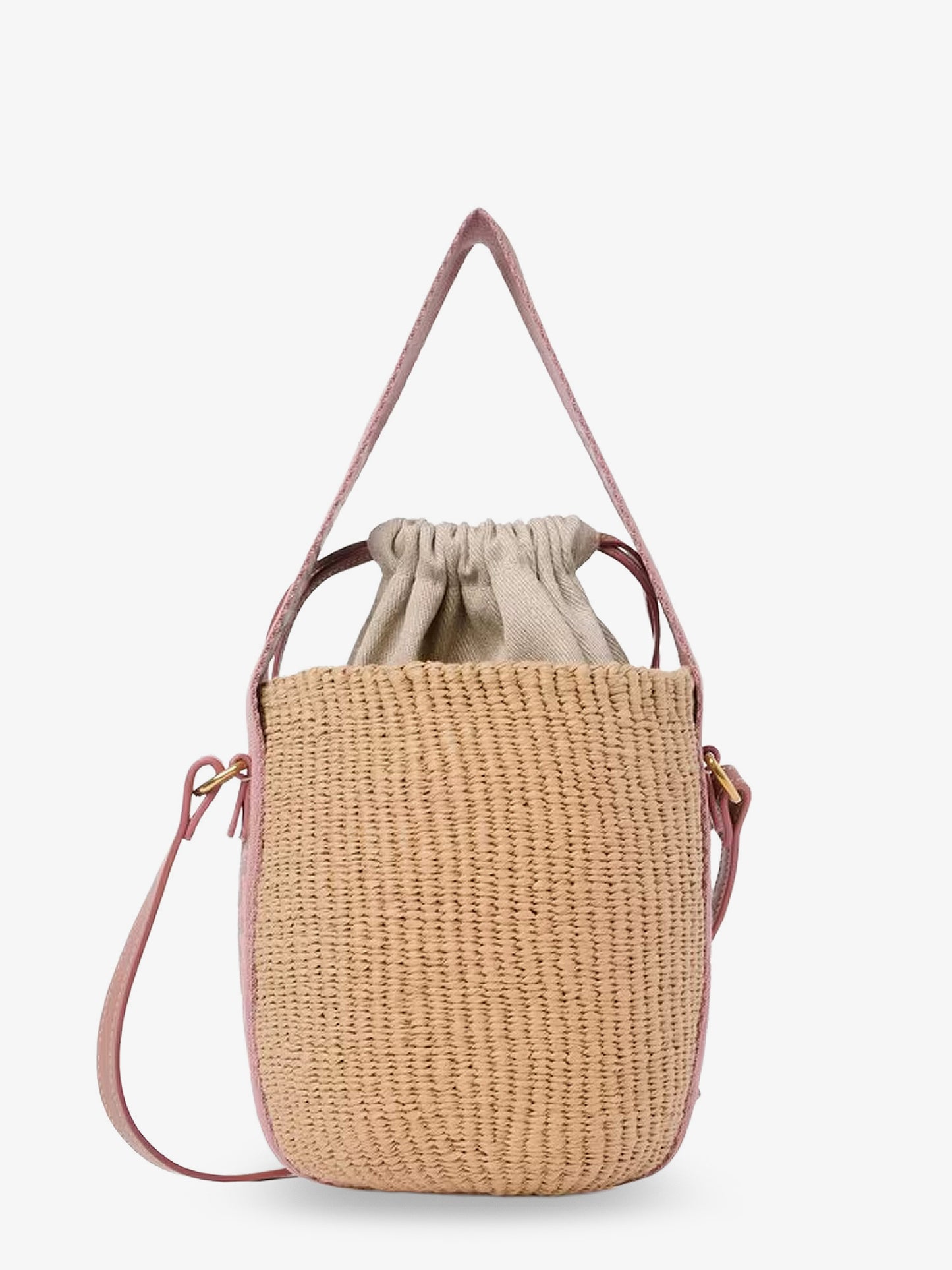 Borsa a secchiello Woody in rafia