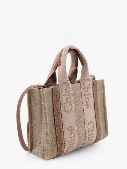 Tote bag Woody in tela di lino e pelle thumbnail