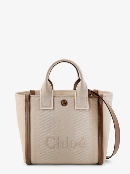 Chloé Carry canvas crossbody bag with oversized logo on the front thumbnail