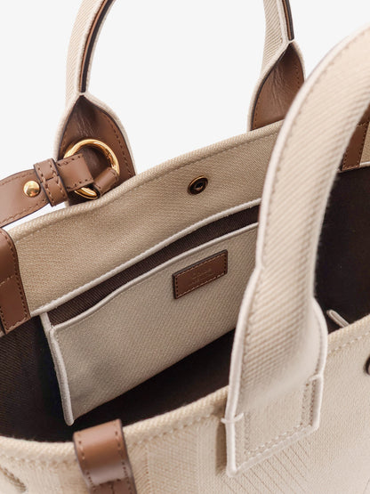 Chloé Carry canvas crossbody bag with oversized logo on the front thumbnail