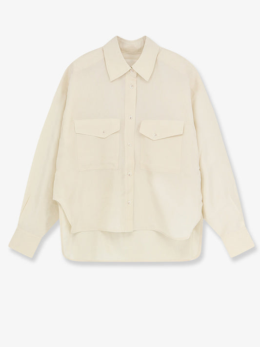 Cropped silk shirt