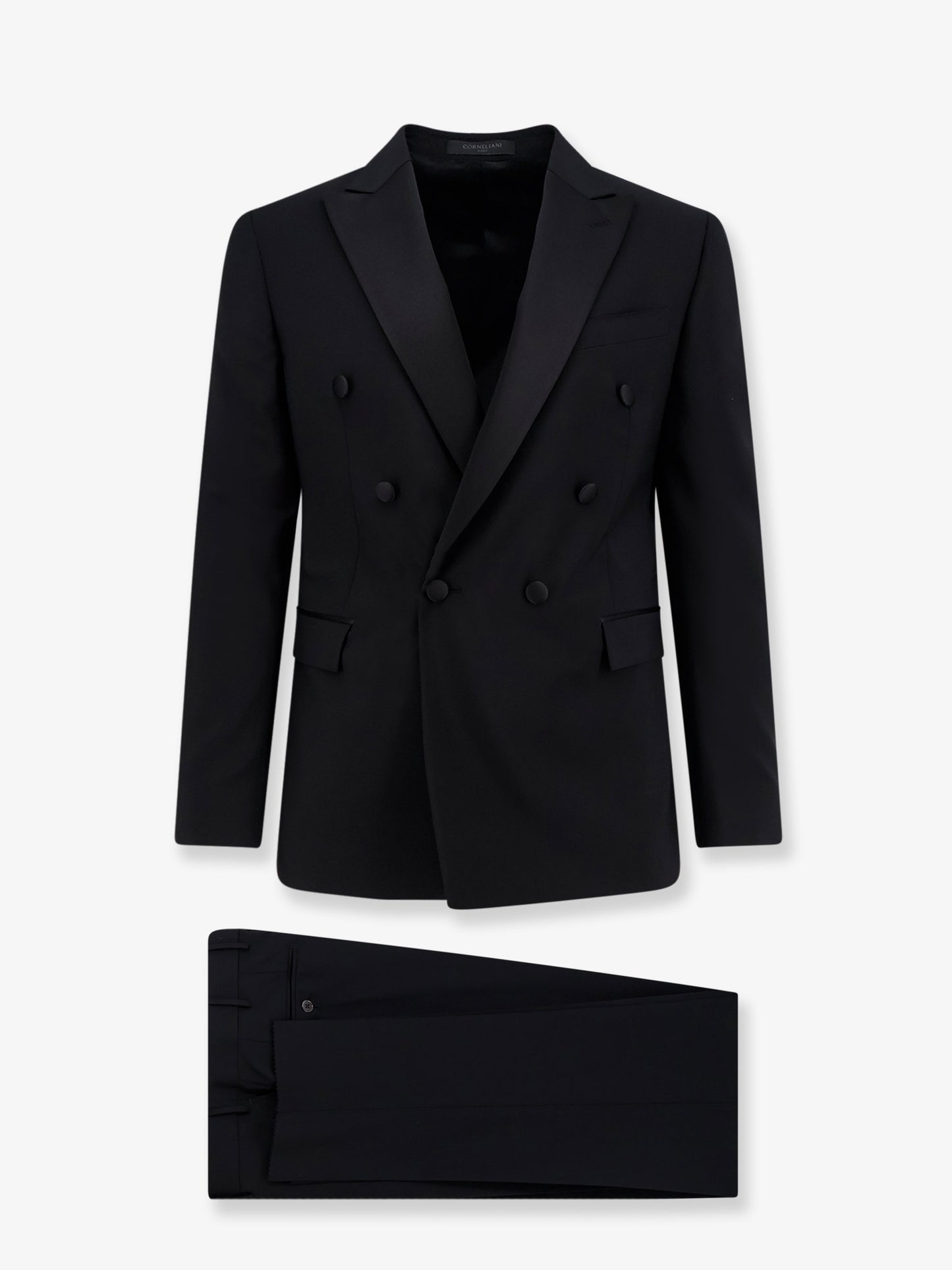 Double-breasted virgin wool and mohair tuxedo