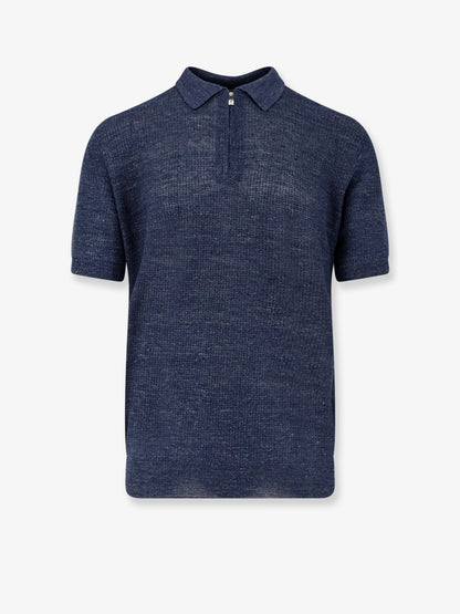 Linen and silk blend polo shirt thumbnail