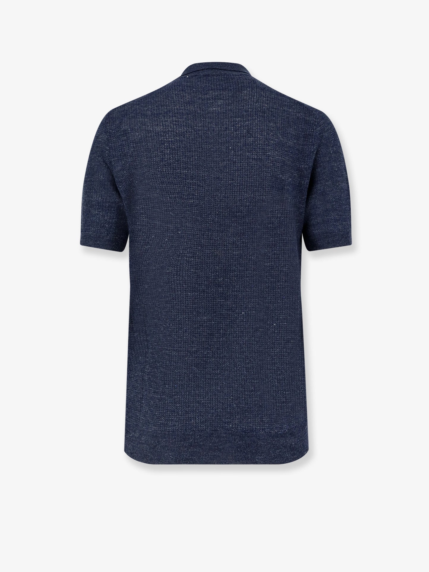 Linen and silk blend polo shirt
