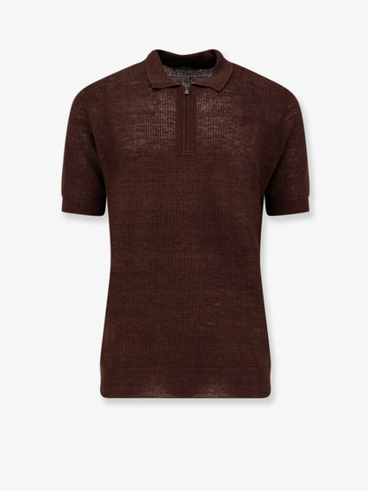 Linen and silk blend polo shirt thumbnail