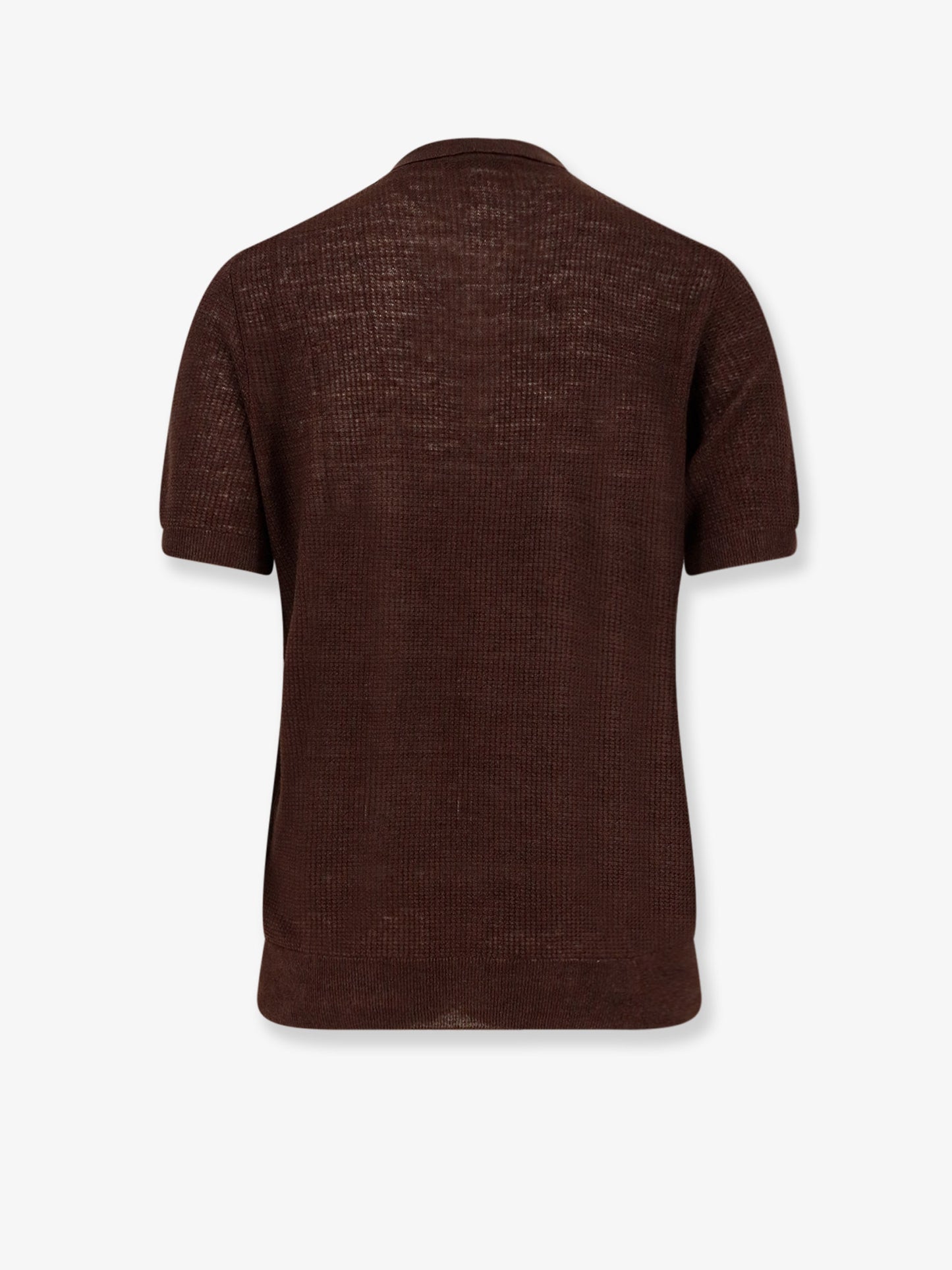Linen and silk blend polo shirt
