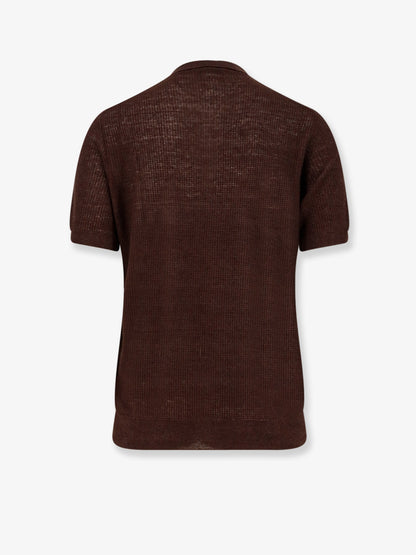 Linen and silk blend polo shirt thumbnail