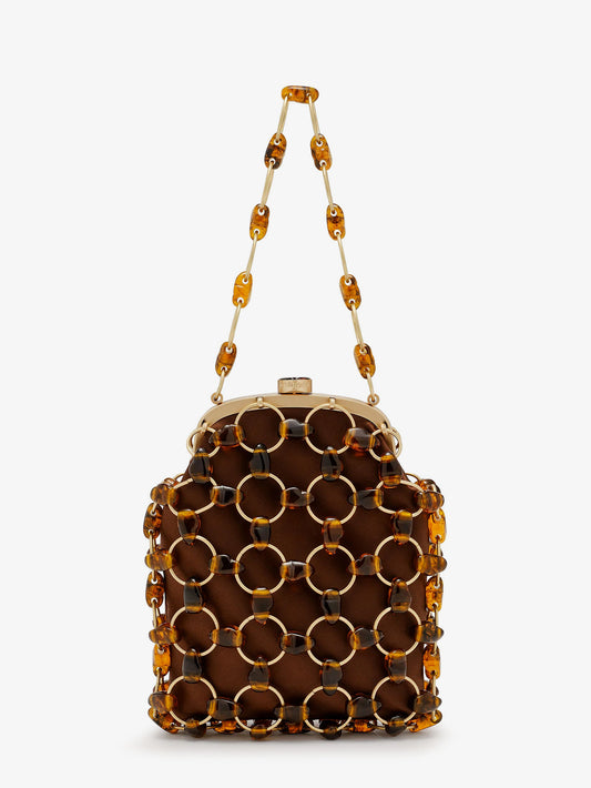 Brielle Wristlet leather handbag with all-over pearl detail