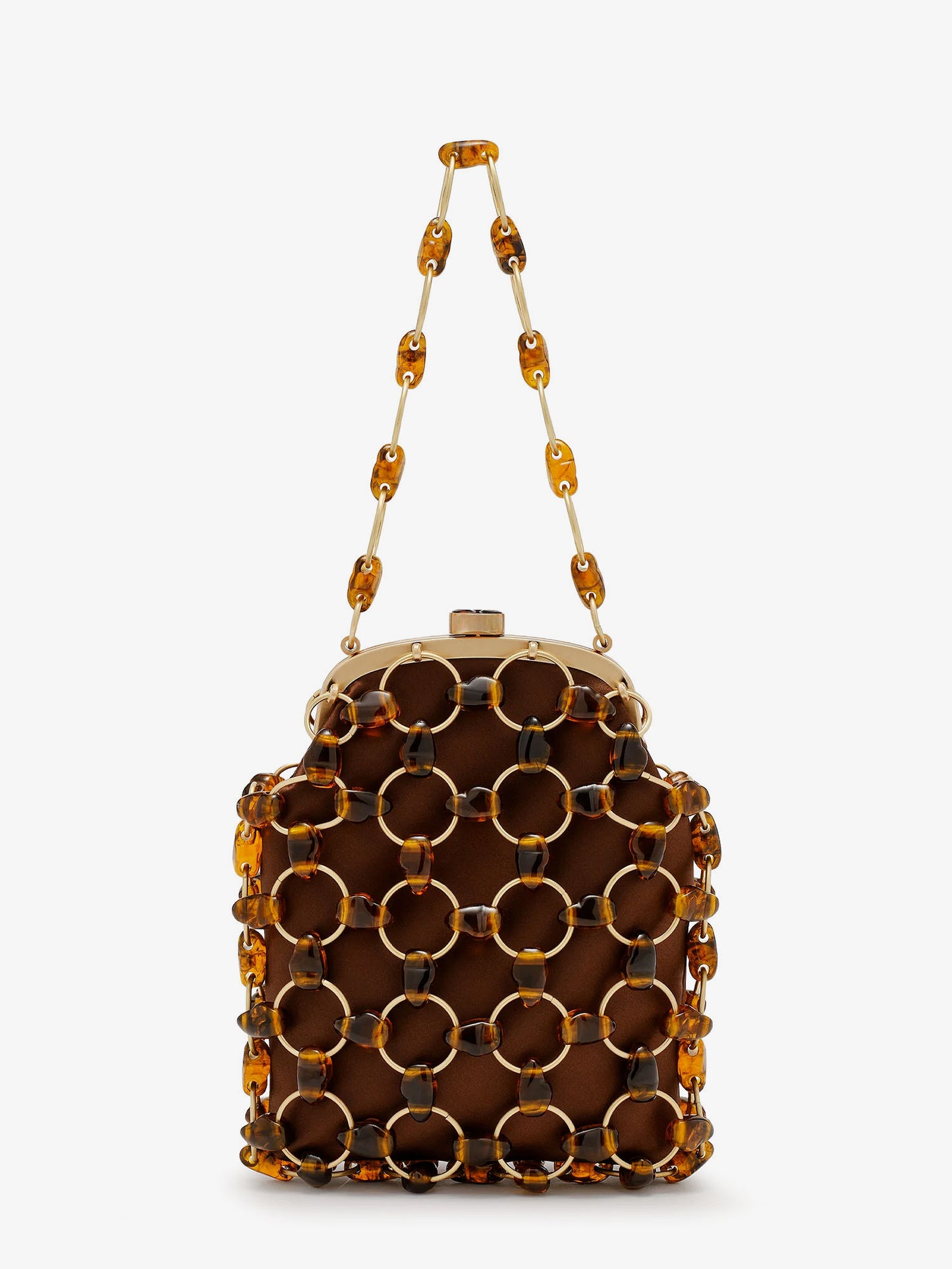 Brielle Wristlet leather handbag with all-over pearl detail