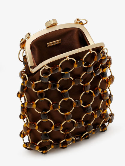 Brielle Wristlet leather handbag with all-over pearl detail thumbnail
