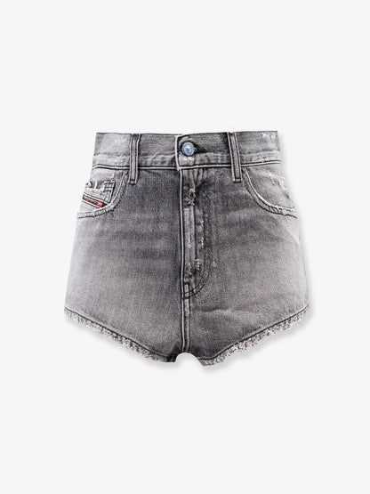 Blue denim shorts with a destroyed effect thumbnail