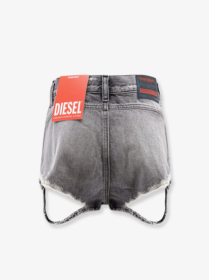 Blue denim shorts with a destroyed effect thumbnail