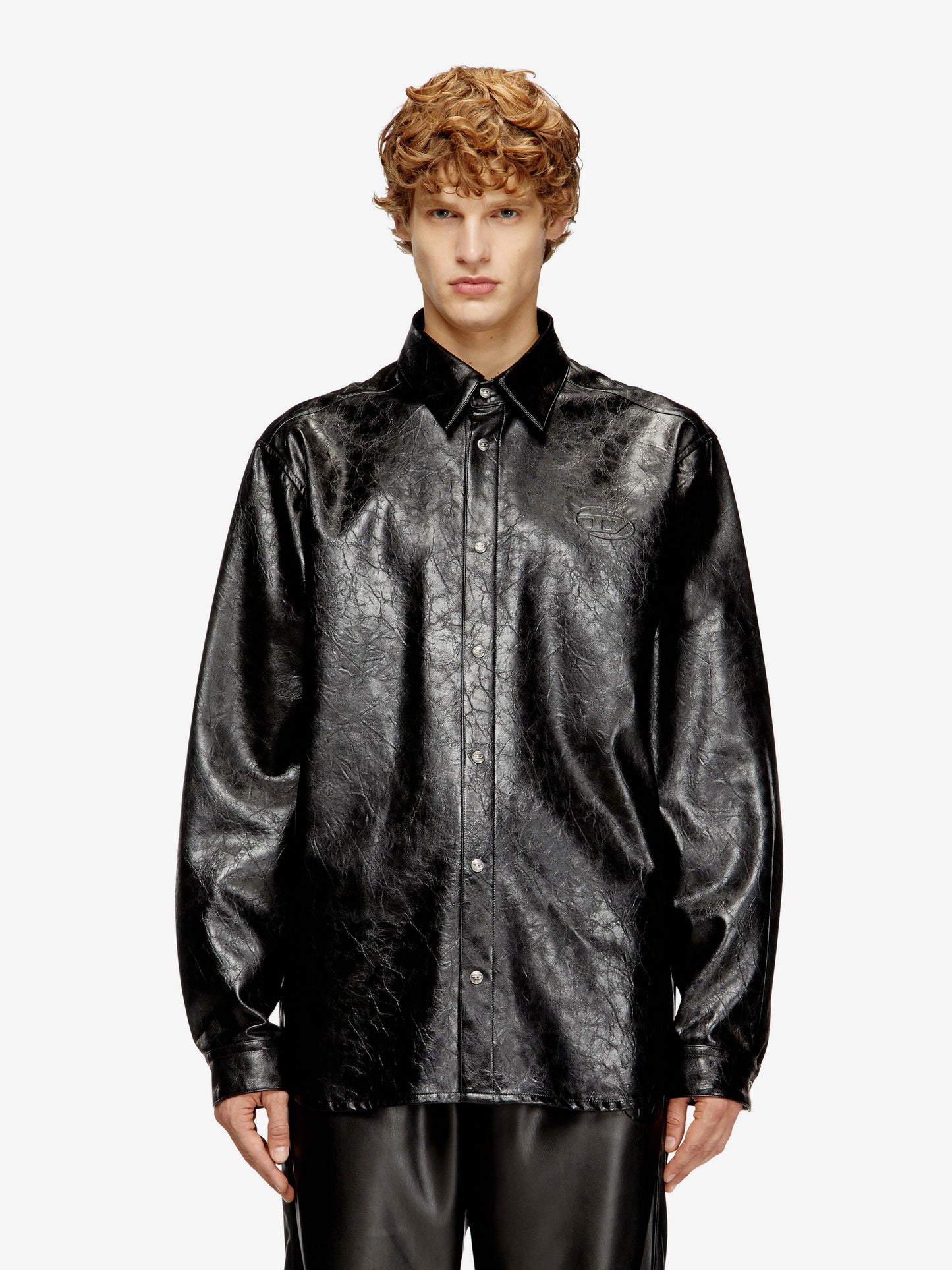S-Simply-Qmbu faux-leather shirt