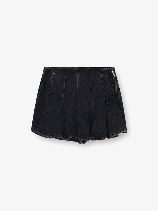 DE-ROX pleated denim shorts