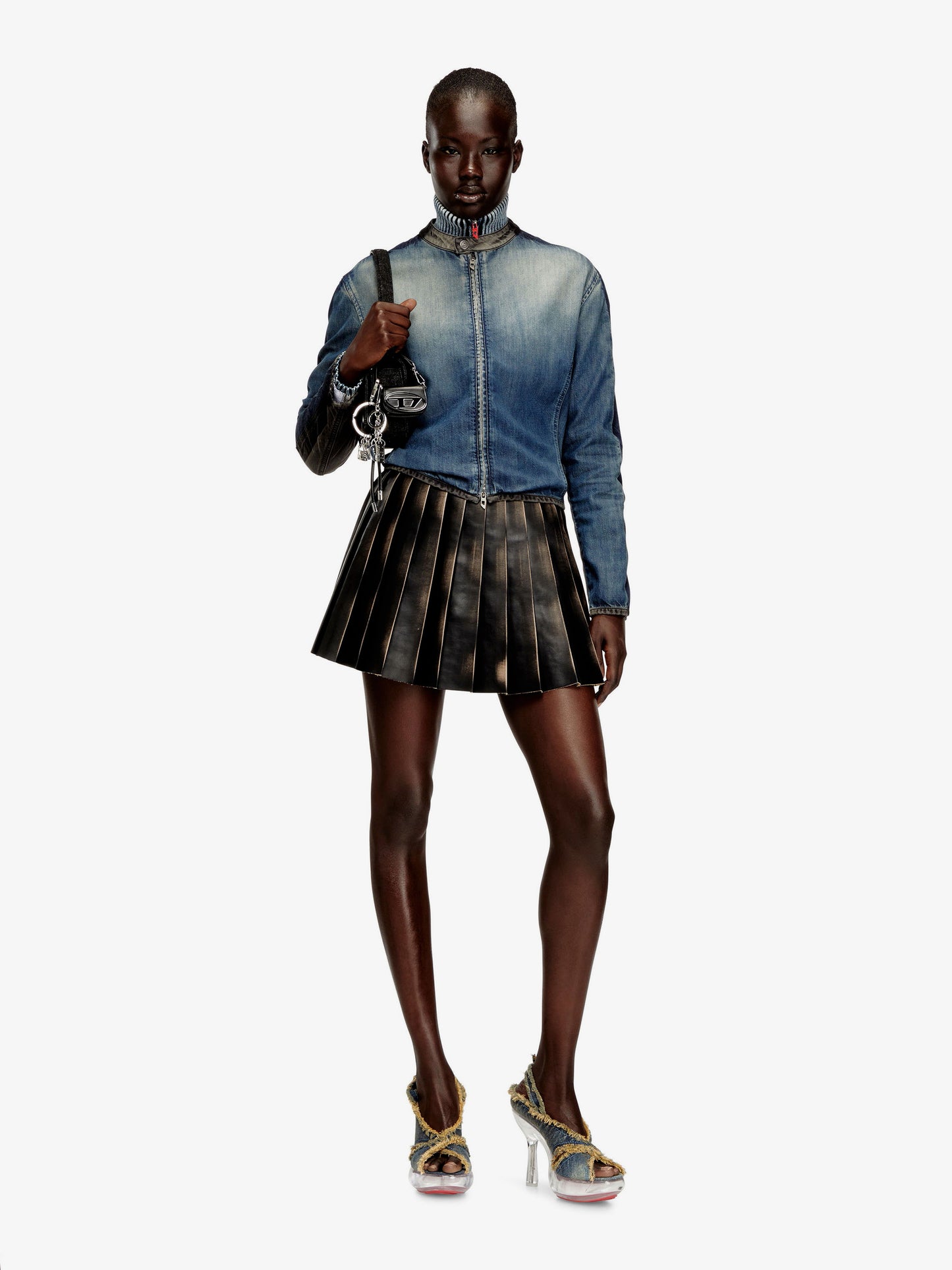 O-Saka-Mini faux leather skirt