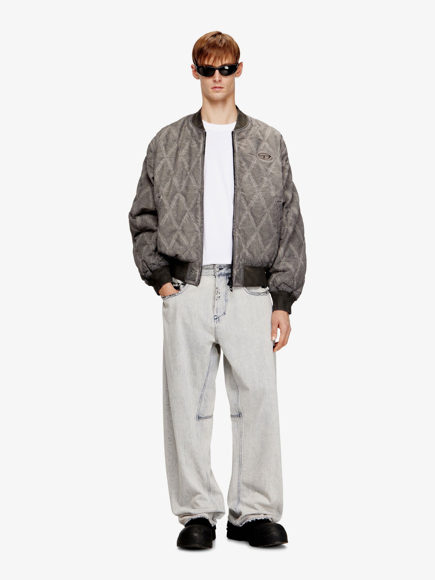 J-Type-Treat diamond-quilted cotton blend jacket