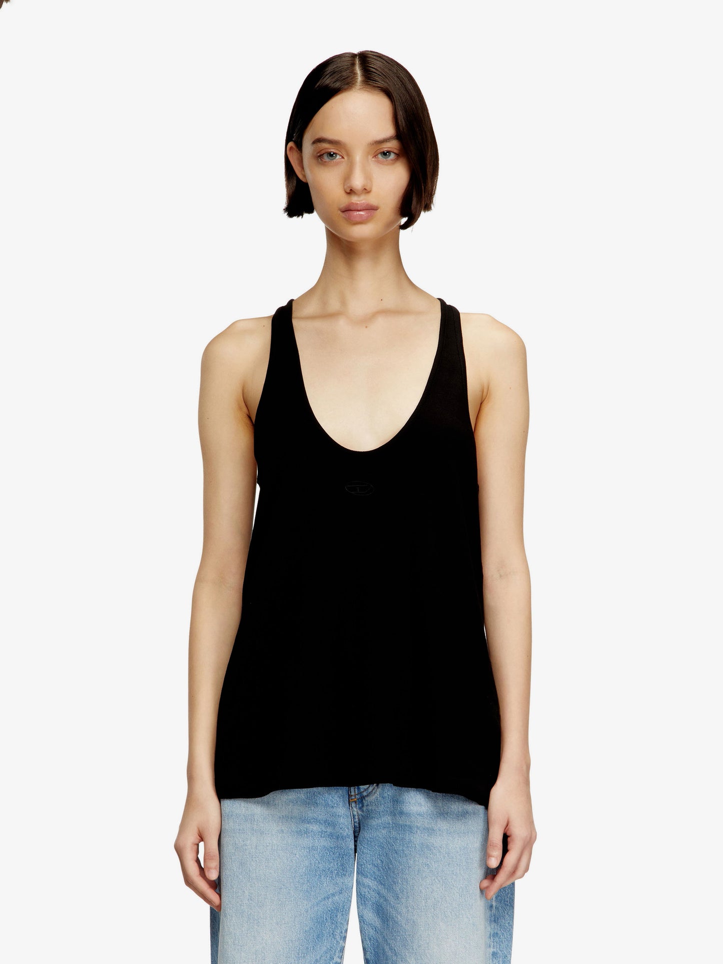 Ribbed cotton tank top