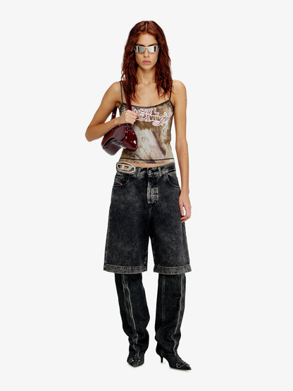 DE-SIRE-SHORT- S2 black denim bermuda shorts thumbnail