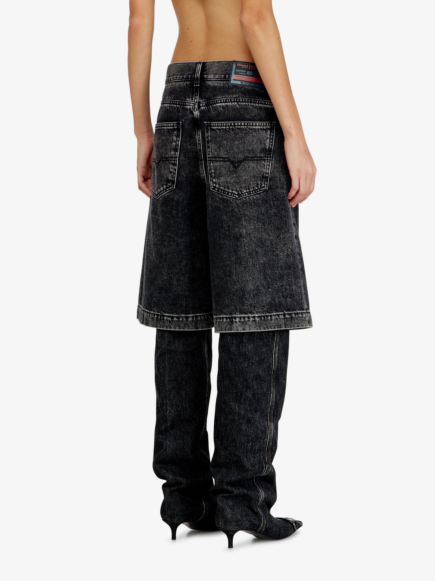 DE-SIRE-SHORT- S2 black denim bermuda shorts