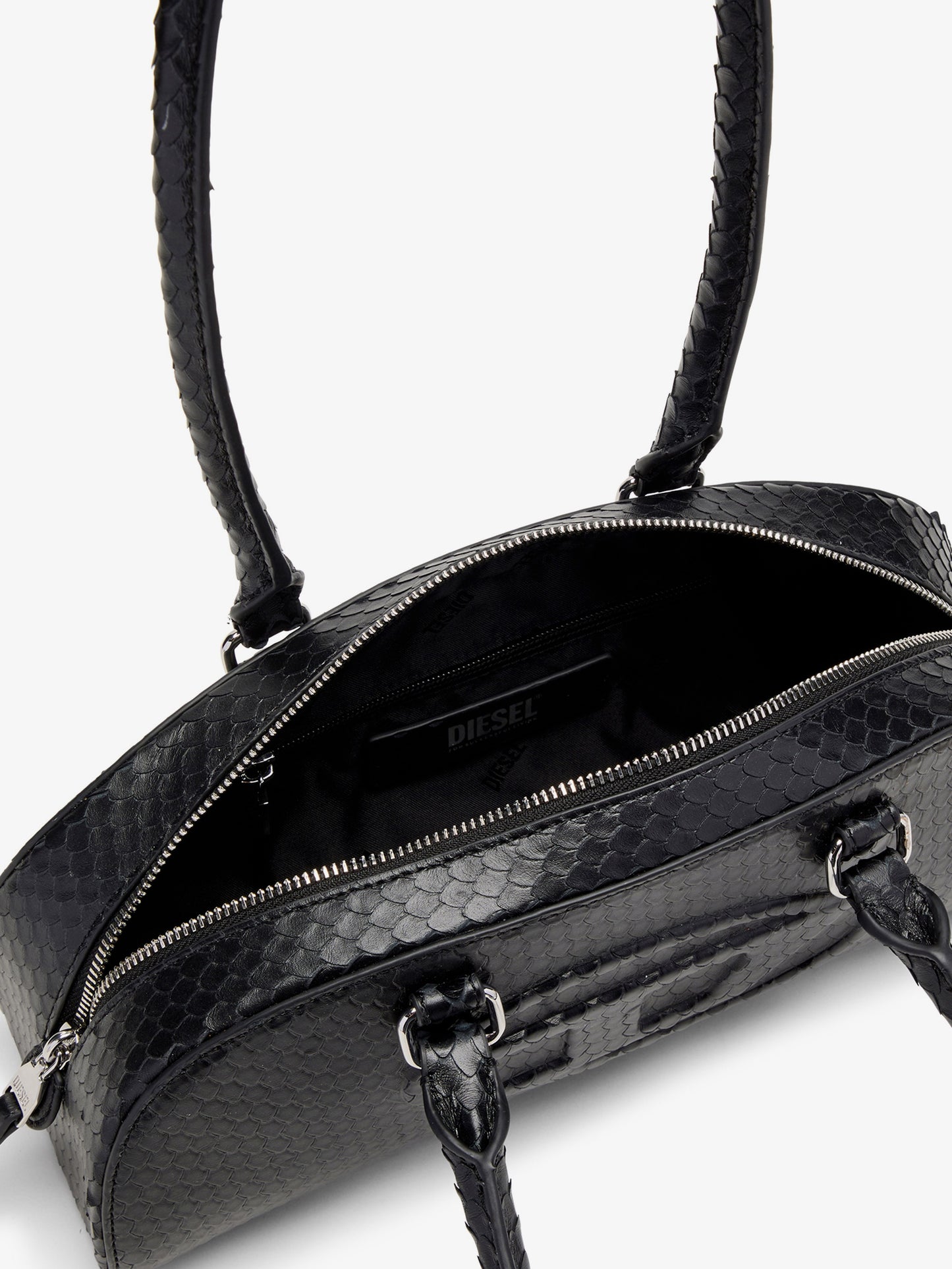 Borsa a spalla 1DR in pelle effetto pitonato