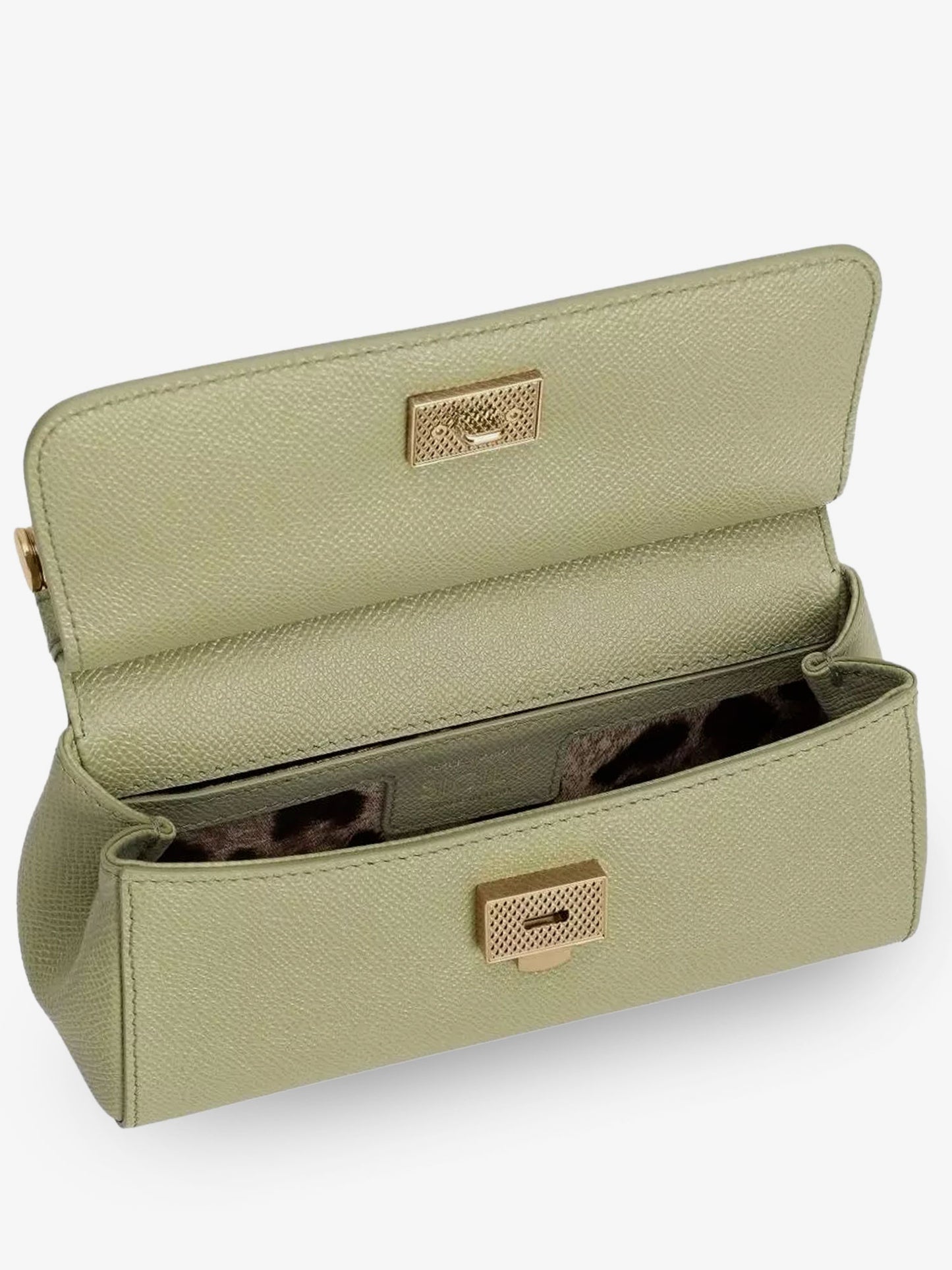 Sicily Small leather shoulder bag with metal logo patch