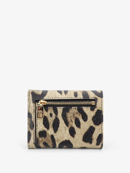Hammered leather wallet with animal print thumbnail
