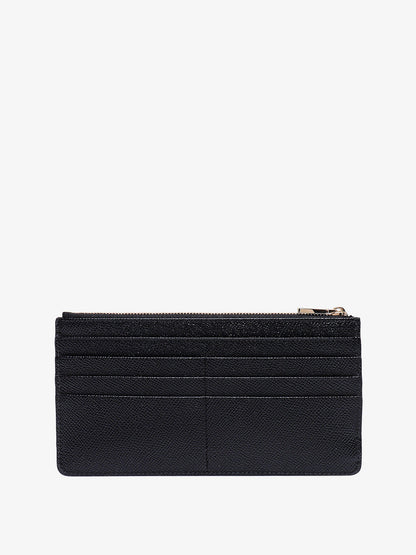 Hammered leather card holder with metal tag thumbnail