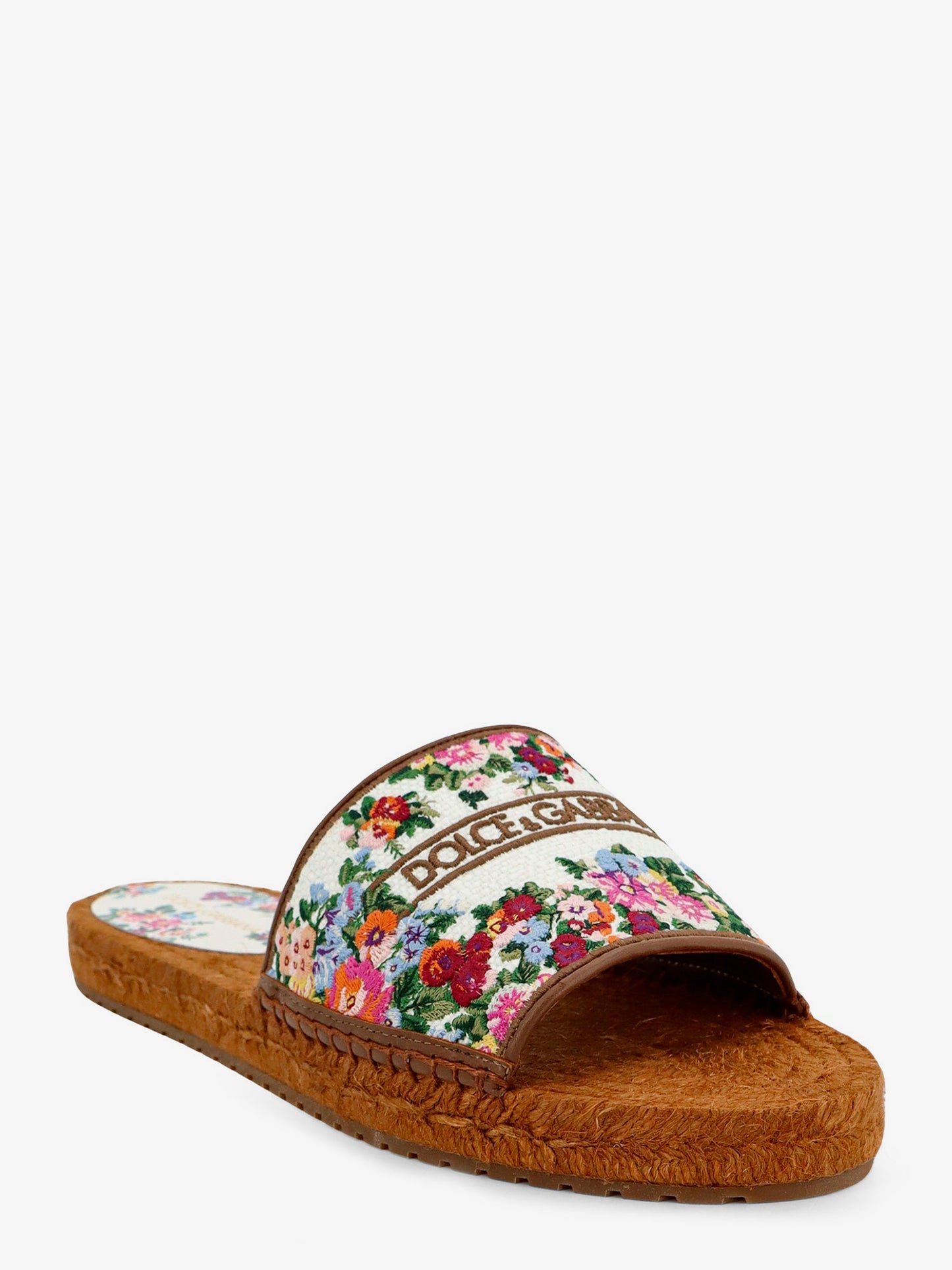 Canvas sandals with embroidered logo on the front