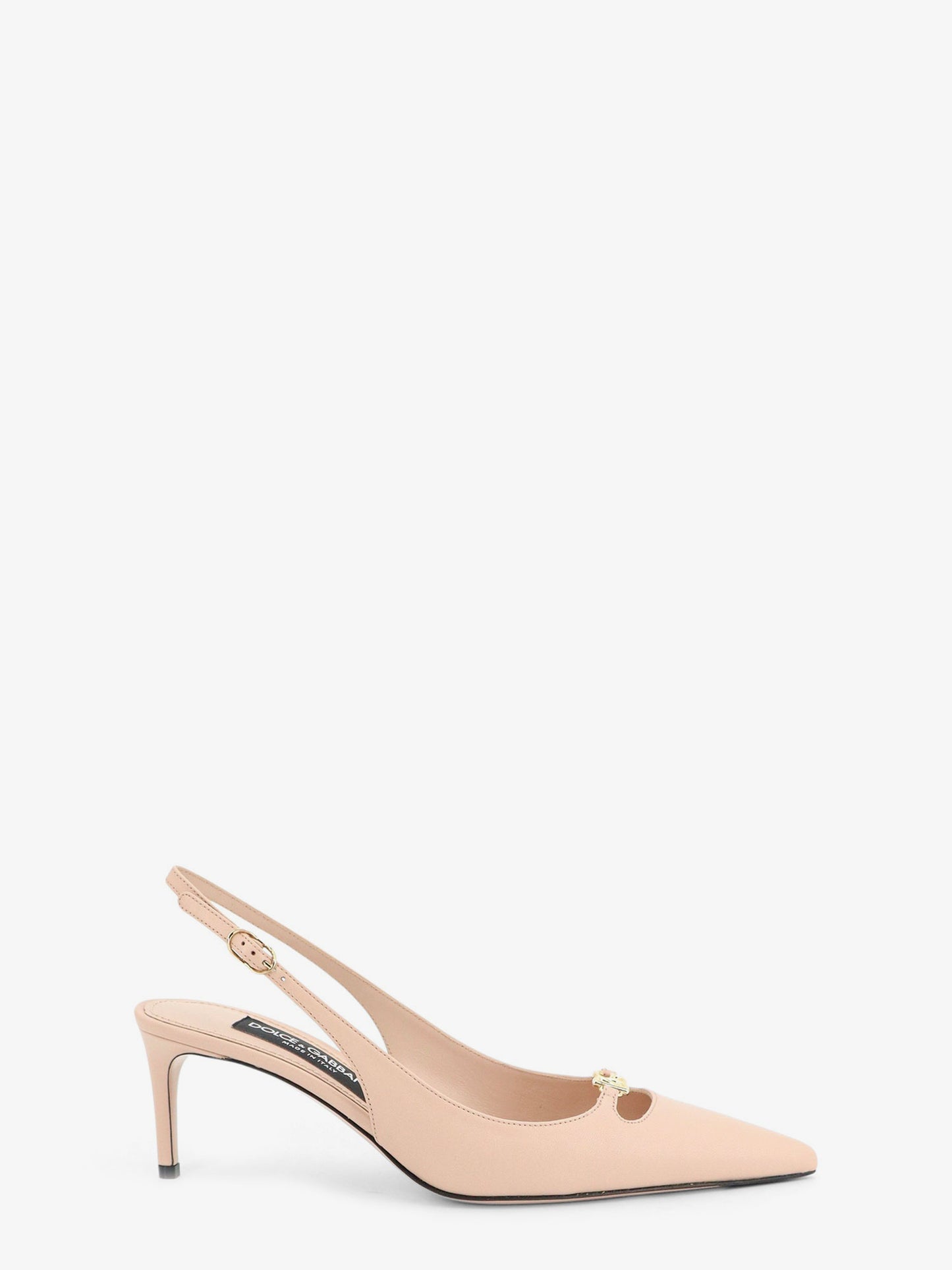 Leather pumps with metal DG logo