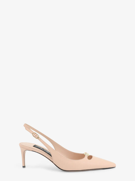 Leather pumps with metal DG logo
