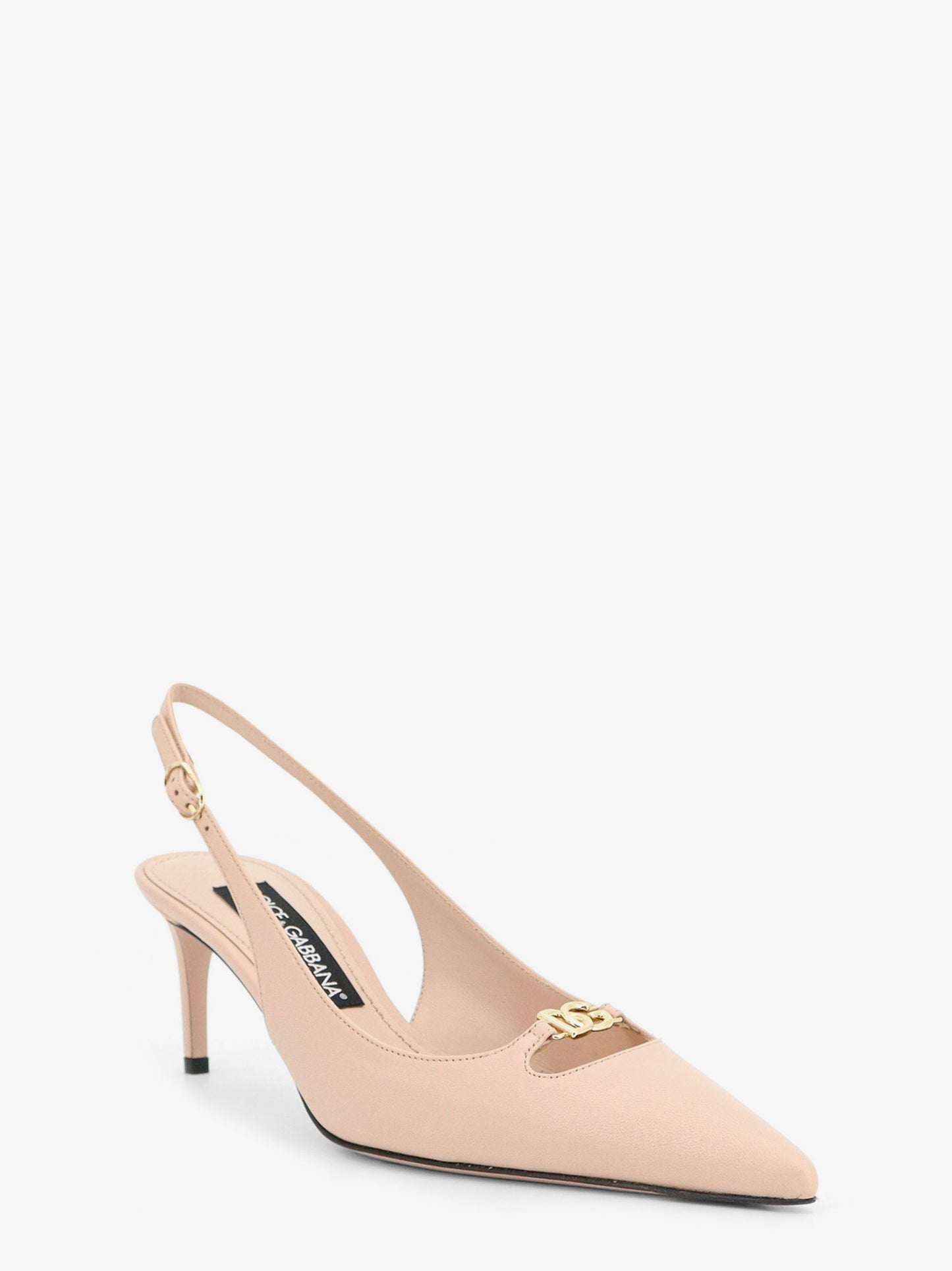 Leather pumps with metal DG logo