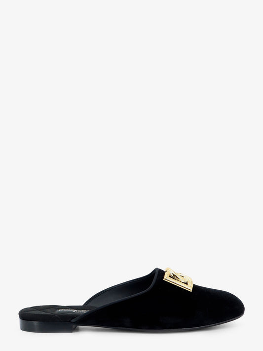 Velvet sabot with metal DG logo