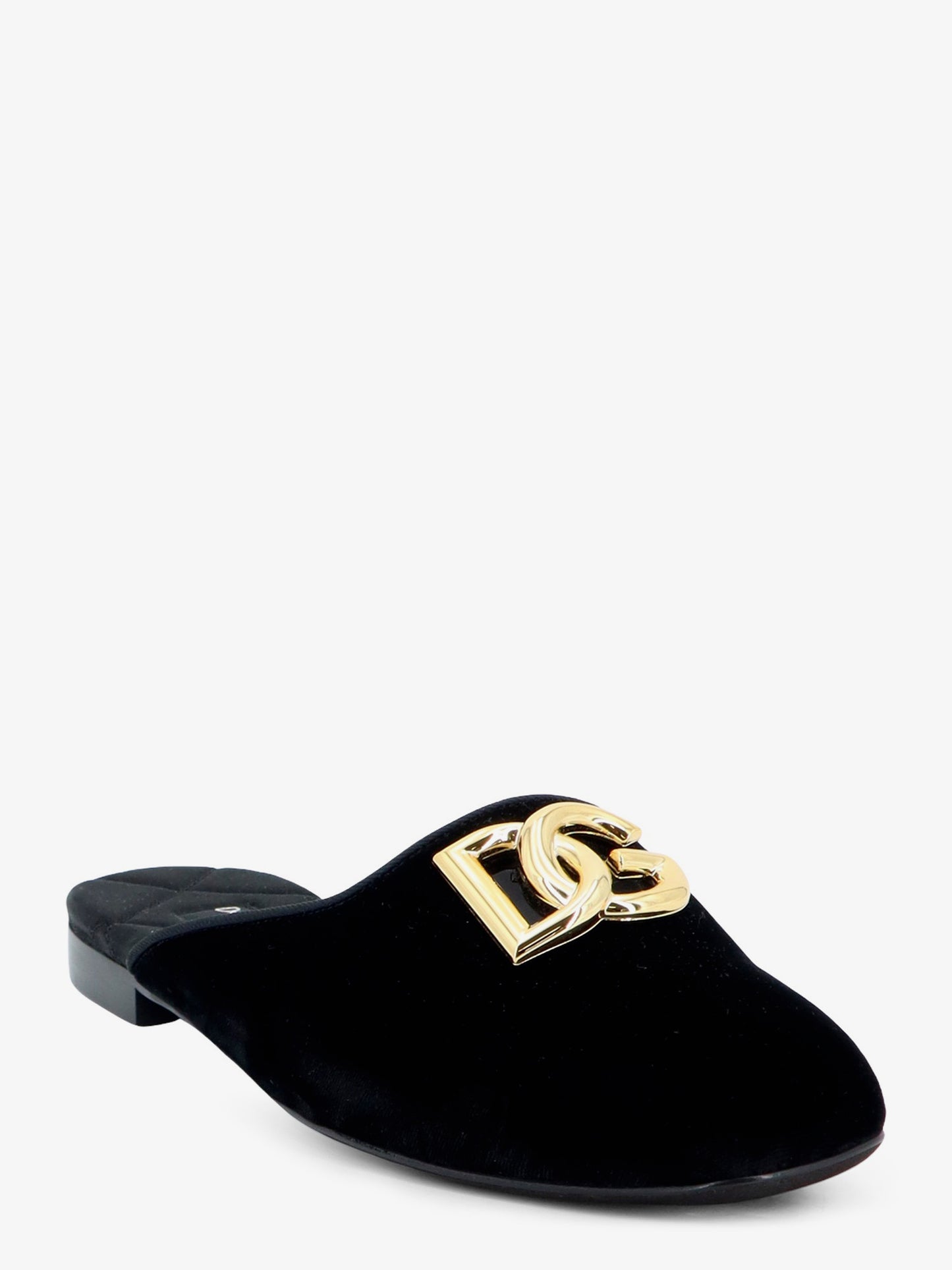 Velvet sabot with metal DG logo